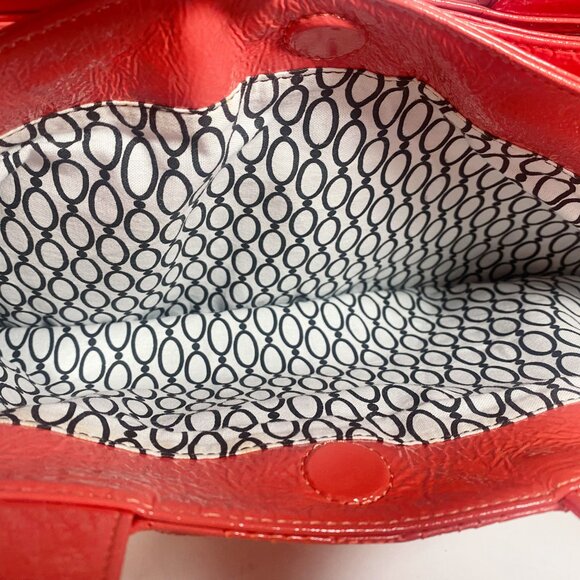 HOBO International Peach Patent Leather Quilted Clutch Tote Handbag - Picture 7 of 8